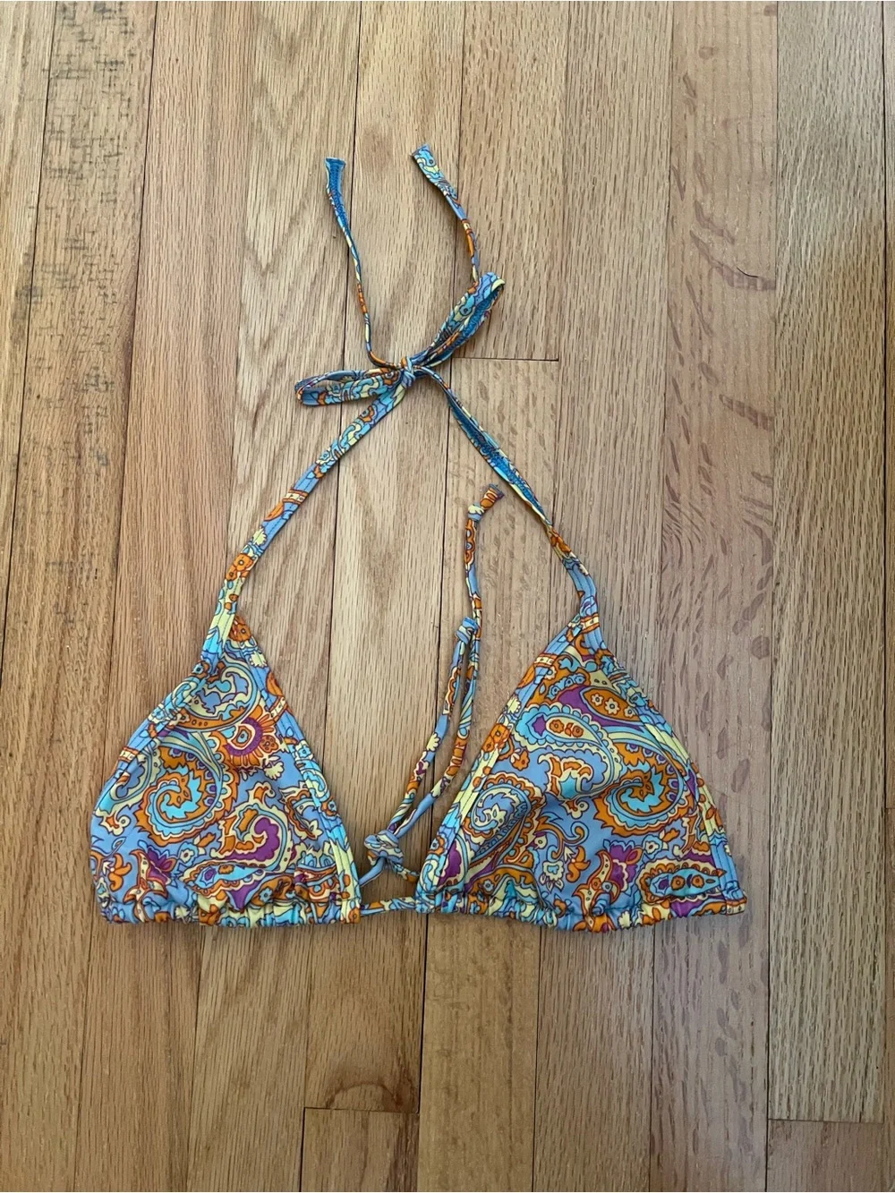 Victoria's Secret Paisley Triangle Bandeau - Blue & Orange